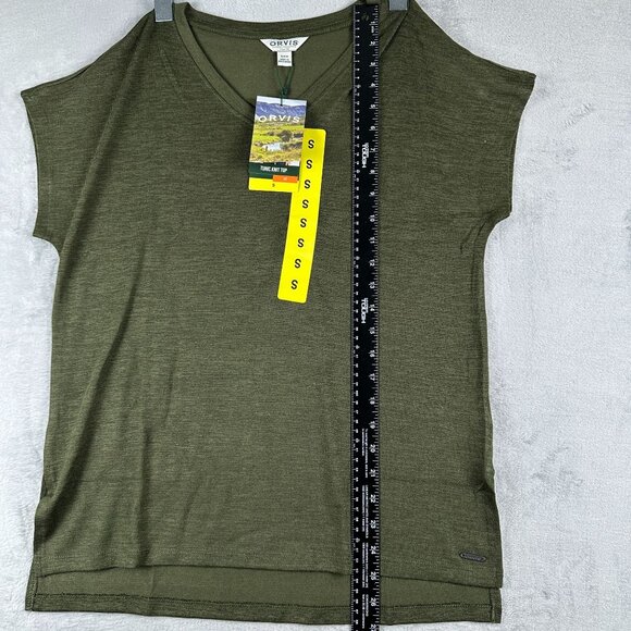Orvis Knit Shirt Tunic T Shirt Top V Neck Short Sleeve Womens Green Size Small - Picture 10 of 12